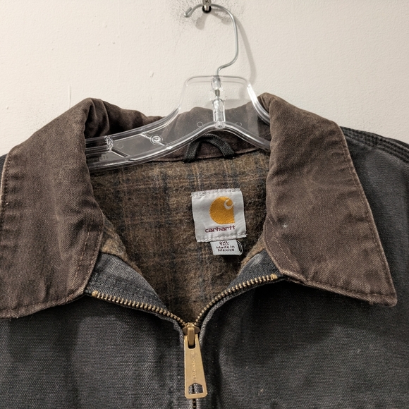 Vintage Carhartt Detroit Jacket J97 BLK Black Blanket Lined Mens 2XL Tall - Picture 12 of 16